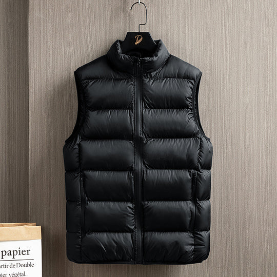 Herren Packbare Daunenimitat‑Steppweste mit hohem Kragen und wasserabweisender Oberfläche EB