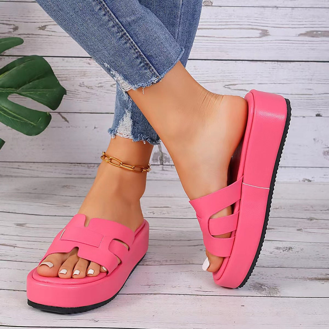 Damen Komfortable Falt-Sandalen mit breitem Riemen und ergonomischer Sohle EB