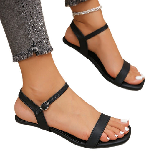 Damen Elegante und stilvolle Sandalen mit transparentem Absatz EB