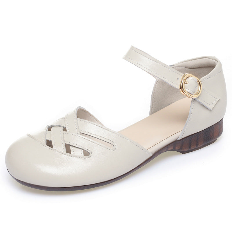 Damen modische Ballerinas mit Riemchen und offenem Schnitt EB