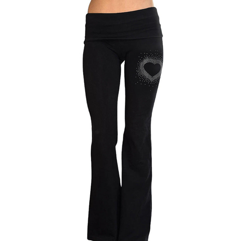 Damen nan leichte Jersey Loungehose mit Tunnelzug und weitem Bein EB