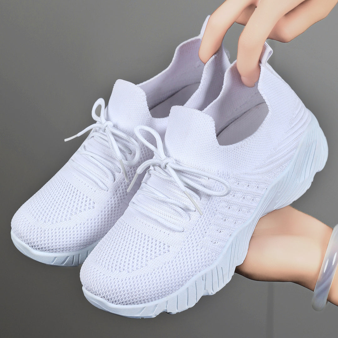 Damen Komfortable Leichtgewicht Sneakers mit atmungsaktivem Strickdesign EB