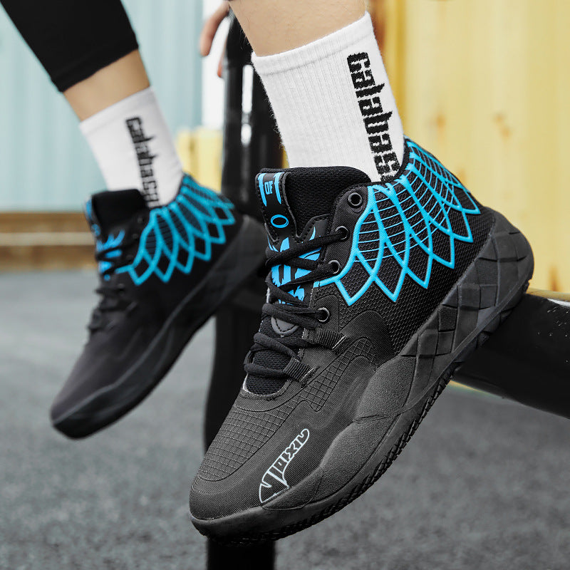 Damen Sportliche Basketball-Sneaker mit atmungsaktiver Oberflächenstruktur und rutschfester Sohle EB
