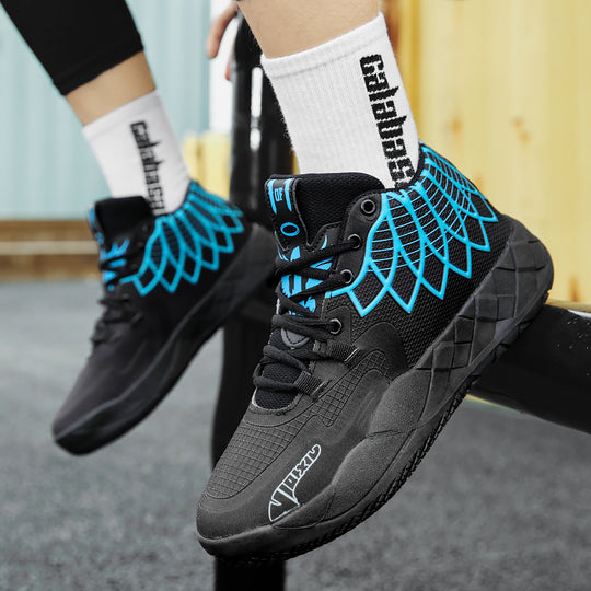 Damen Sportliche Basketball-Sneaker mit atmungsaktiver Oberflächenstruktur und rutschfester Sohle EB