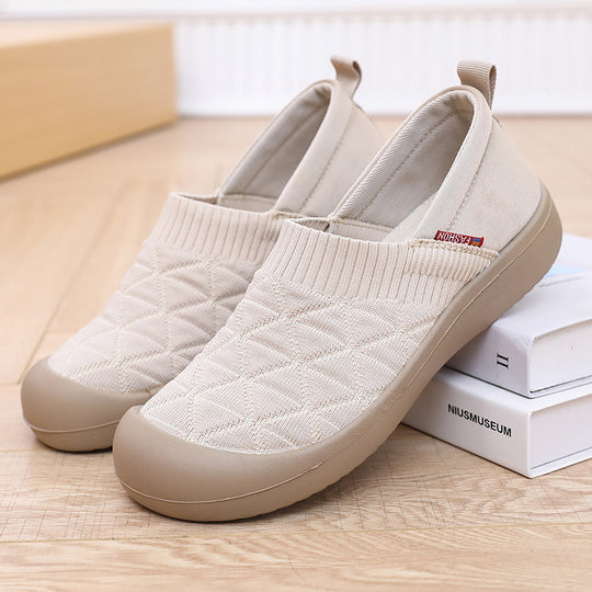 Damen Bequeme Slip-On Freizeitschuhe mit elastischem Bündchen EB