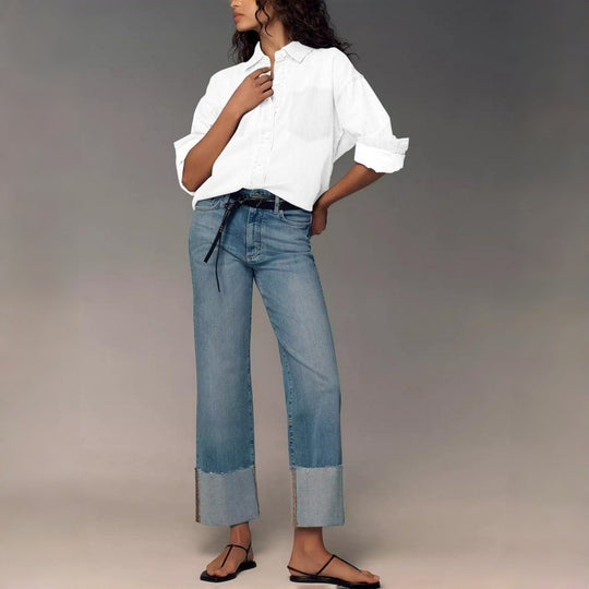 Damen Designer Jeans im modernen Boyfriend-Stil mit einzigartigen Detailverarbeitungen EB