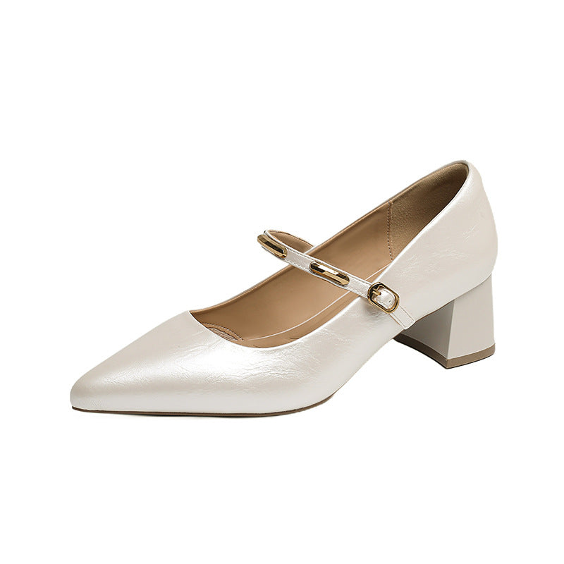 Damen Pumps mit elegantem Riemchen und komfortablem Blockabsatz EB