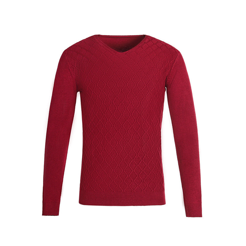 Herren V-Ausschnitt Pullover mit Strukturmuster EB