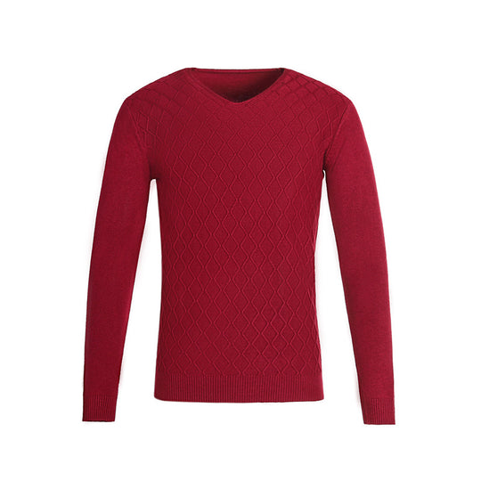Herren V-Ausschnitt Pullover mit Strukturmuster EB