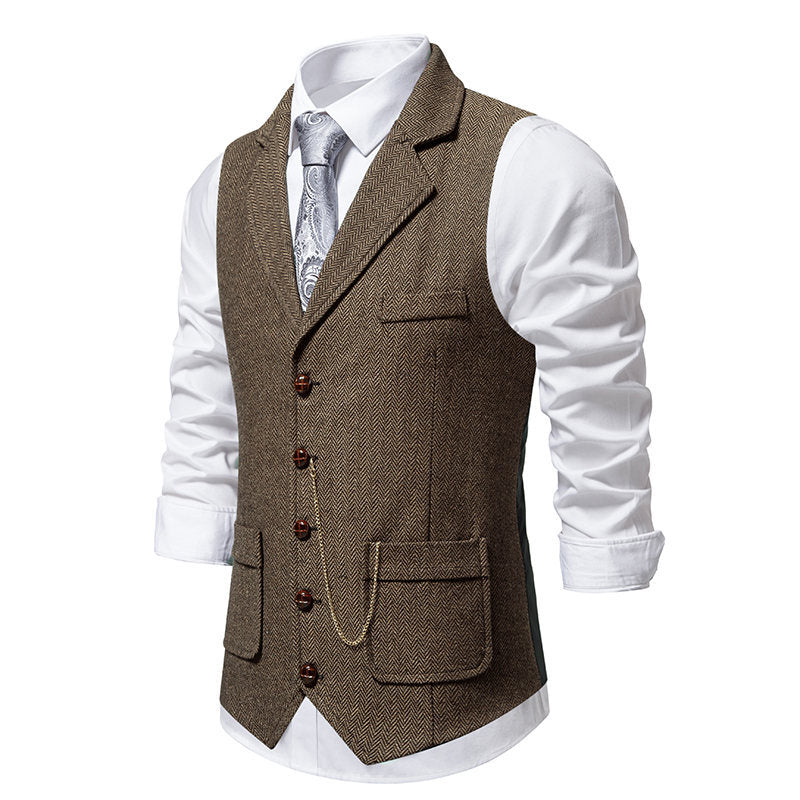 Herren elegante Weste mit zeitgemäßem Schnitt und feiner Struktur EB