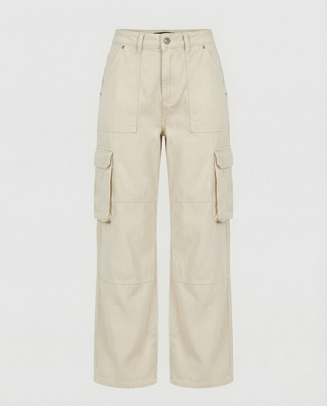 Damen tiefer geschnittene Workwear-Cargohose mit extra weitem Bein, überlappenden Klappfächern und Knieabsteppungen EB