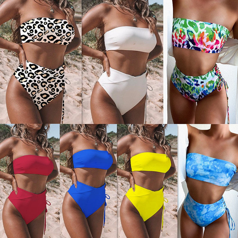 Damen Bandeau-Bikini mit hohem Taillenbund EB