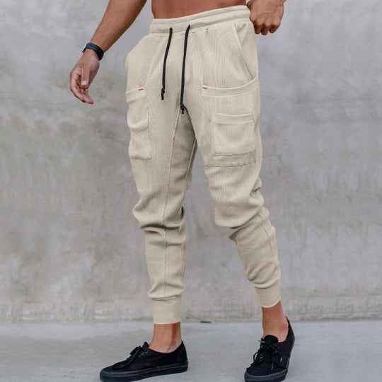 Herren lässige Cargo-Jogginghose mit elastischem Bund und praktischen Taschen EB