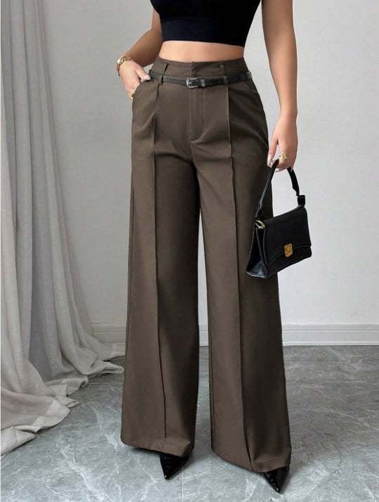 Damen elegante weite Hose mit Bindegürtel EB