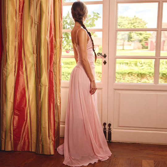 Damen Elegantes Maxi-Kleid mit Wickeloptik und seitlichem Schlitz EB