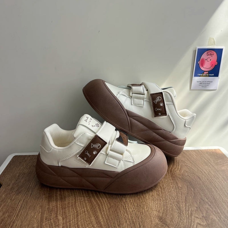 Damen Bequeme Sneaker mit praktischen Klettverschlüssen EB