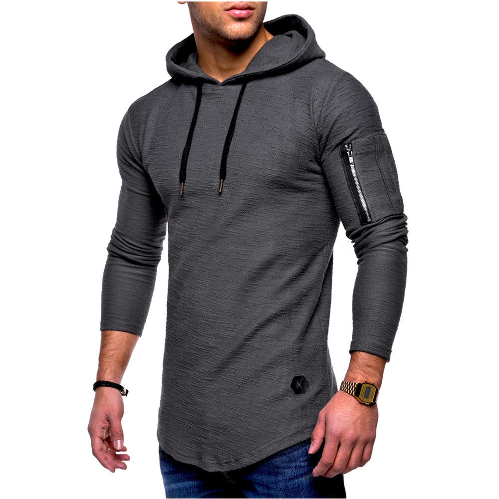 Herren lässiger Kapuzenpullover mit modischem Reißverschluss EB