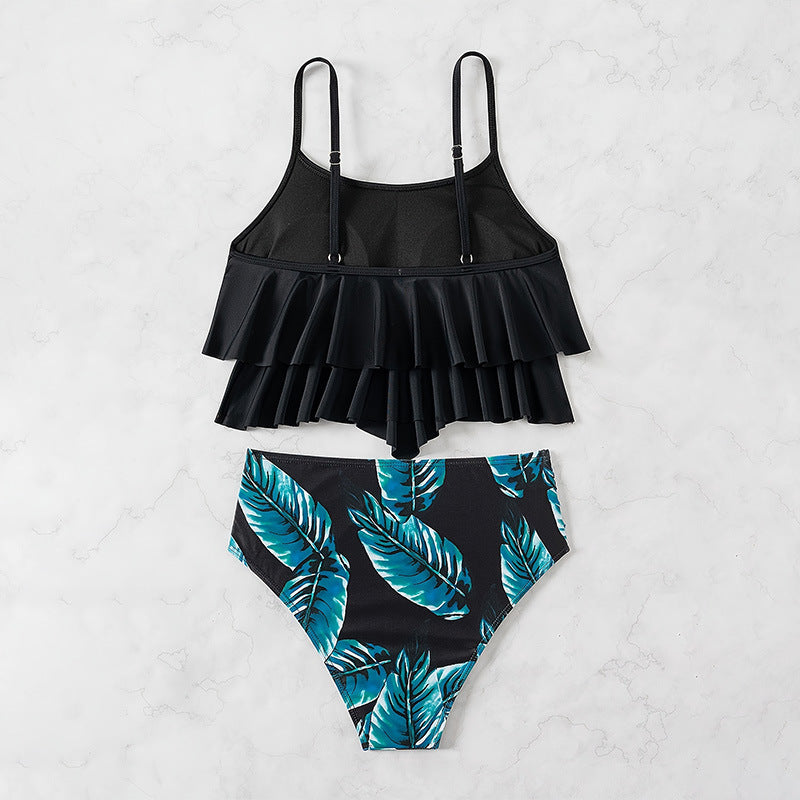 Damen Crop-Top und hohe Taillenhose Set EB