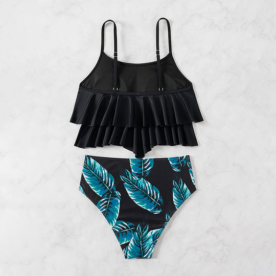 Damen Crop-Top und hohe Taillenhose Set EB