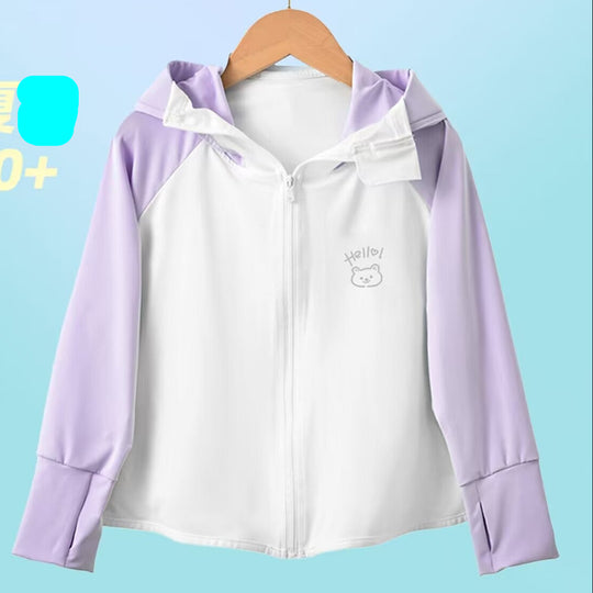 Mädchen funktionale UV-Schutzjacke mit Kapuze EB