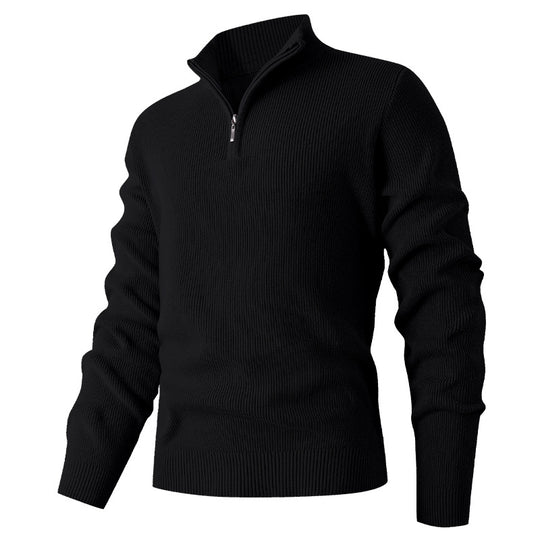 Herren leichter Stehkragenpullover mit Reißverschluss EB