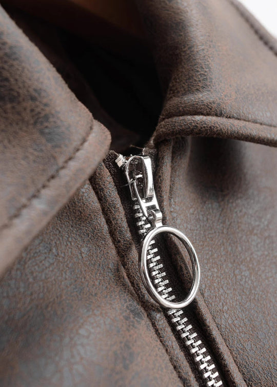 EB | Vintage Kunstleder Bomberjacke