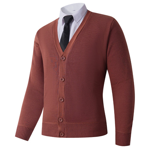 Herren Strickjacke mit V-Ausschnitt und Knopfverschluss EB