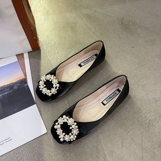 Damen Ballerinas mit perlenbesetztem Dekor EB