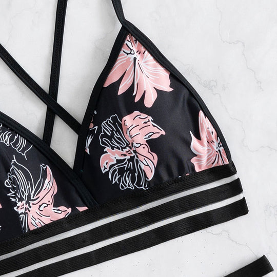 Damen Hochwertiger Bikini mit floralem Muster EB