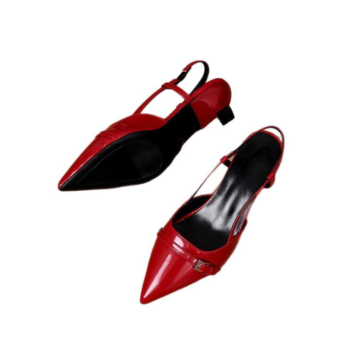 Damen Slingback High-Heel Sandalen mit elegantem Spitzendesign EB