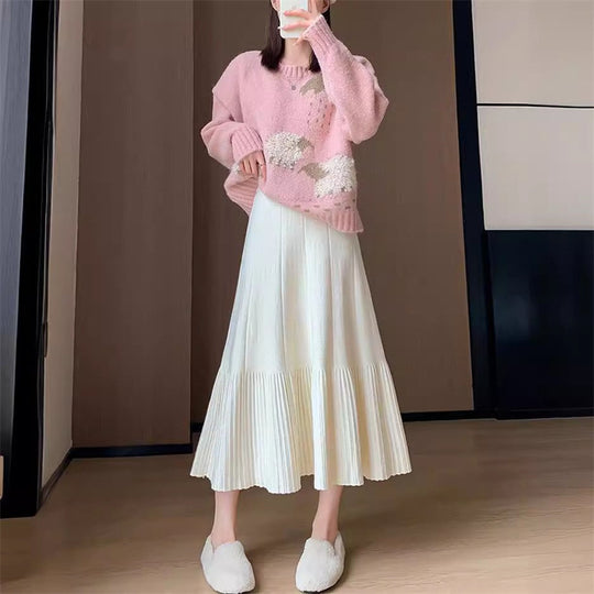 Damen Gemütlicher Pullover mit modischem Muster und elegantem Schnitt EB
