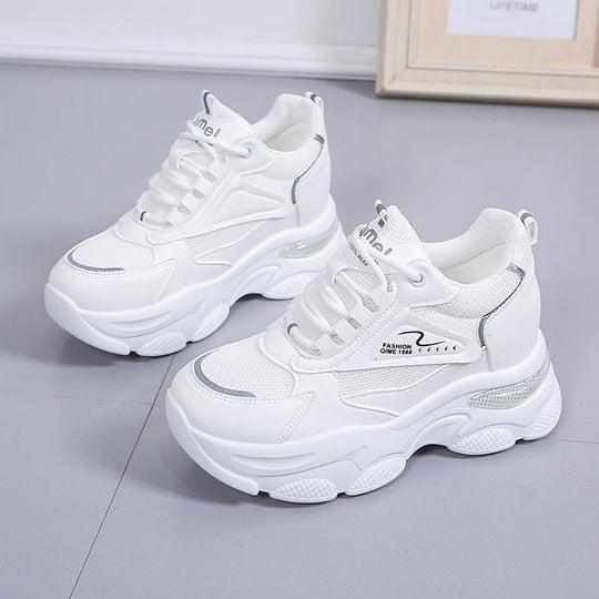 Damen Sportliche Chunky Sneakers mit atmungsaktiver Mesh-Oberfläche und gepolsterter Sohle EB