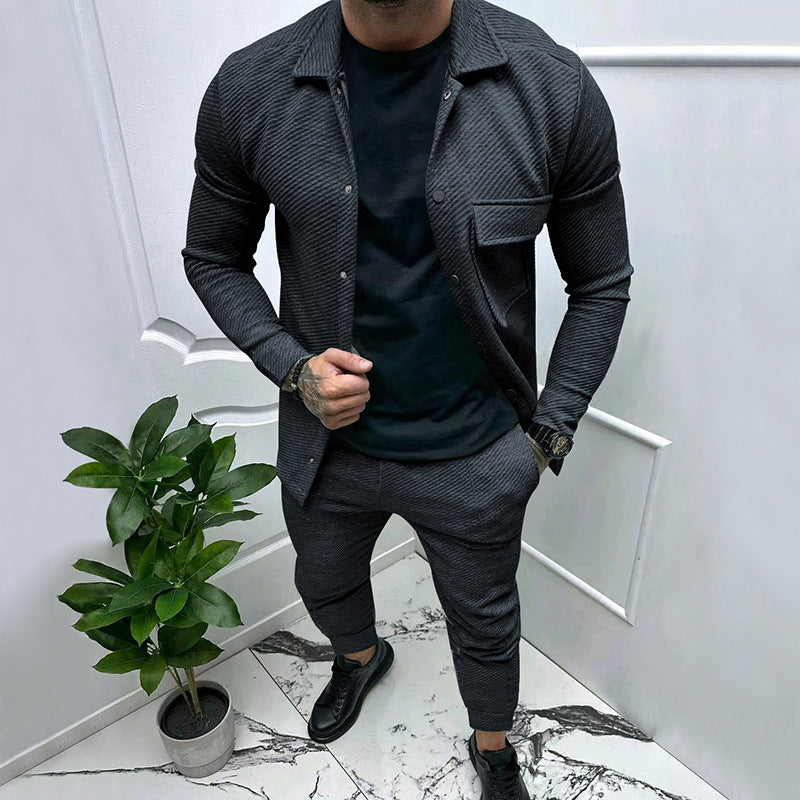 Herren modisches Freizeitanzug mit strukturiertem Design EB