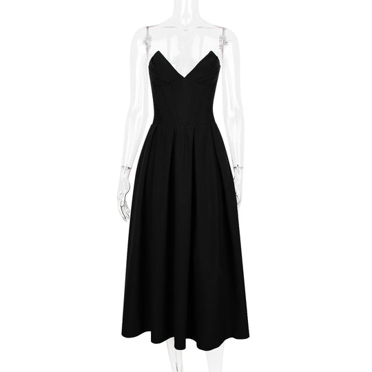 Damen Abendkleid mit elegantem Herz-Ausschnitt und voluminösem Rock EB
