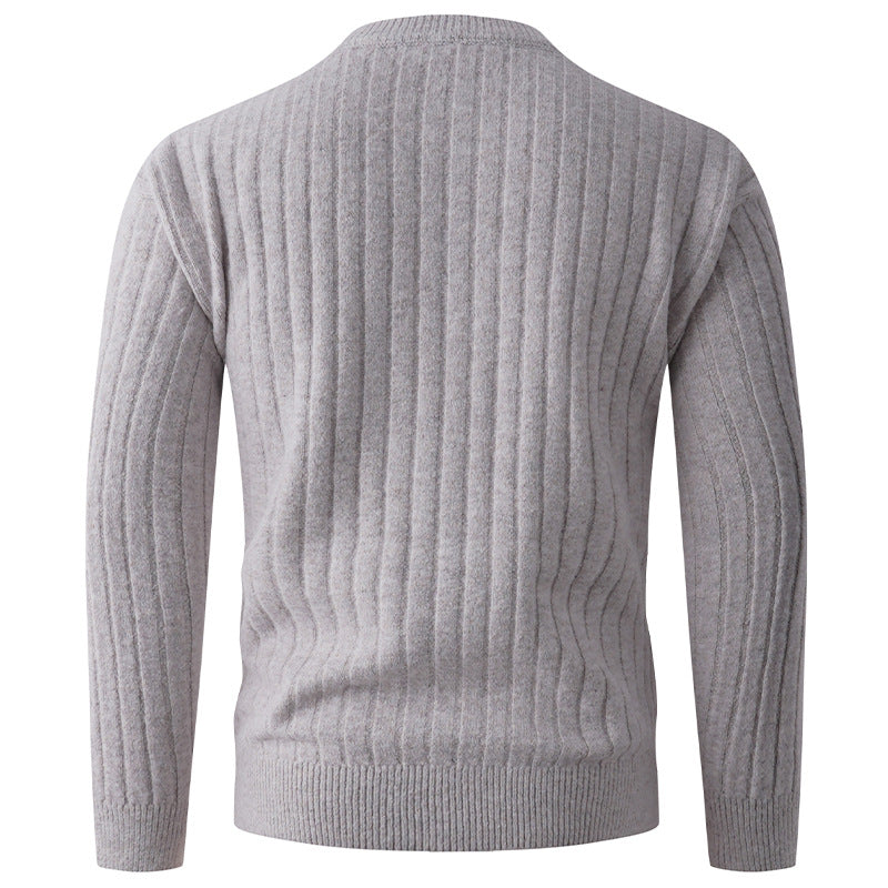 Herren Strickpullover mit hohem Kragen und modernem Reißverschluss EB