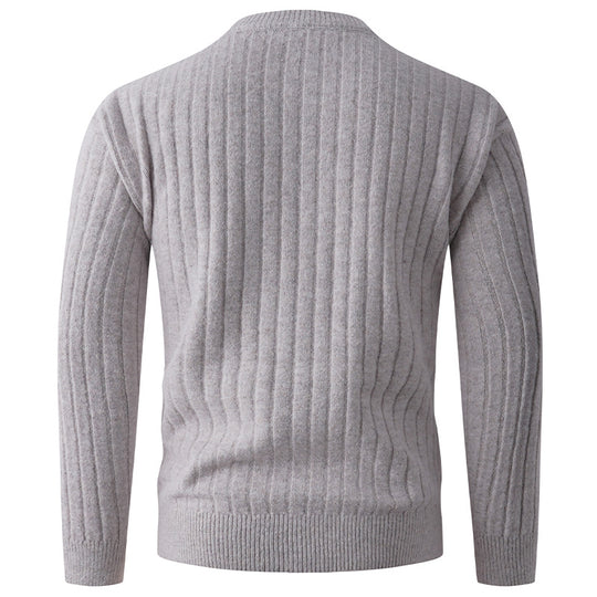Herren Strickpullover mit hohem Kragen und modernem Reißverschluss EB