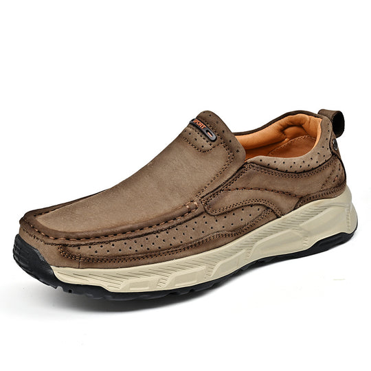 Damen Komfortable Leder Slipper mit atmungsaktiven Perforationen EB