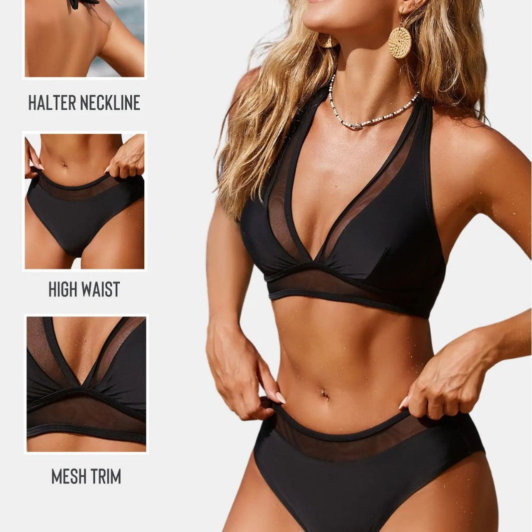 Damen Transparenter Bikini mit raffinierter Schnittführung EB