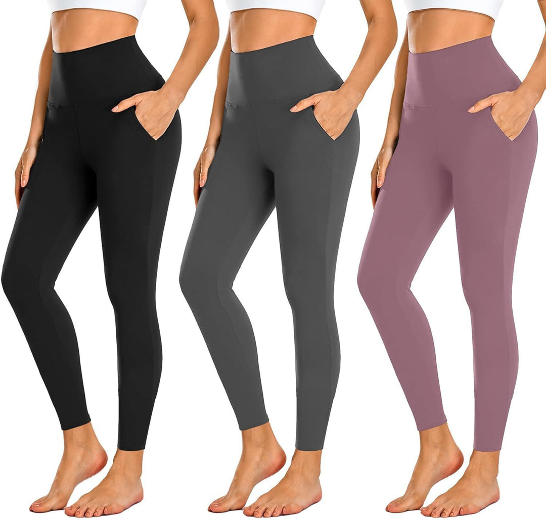 Damen Hochgeschnittene Sportleggings mit praktischen Taschen EB