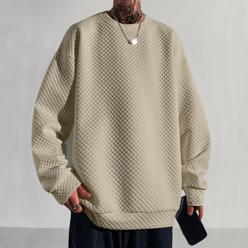 Herren bequemer Sweatshirt mit strukturiertem Design und lockerer Passform EB