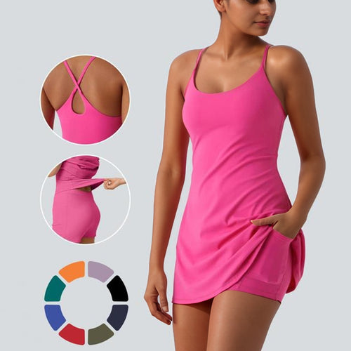 Damen Sportliches Tankini mit modischem Einsatz und Taschen EB