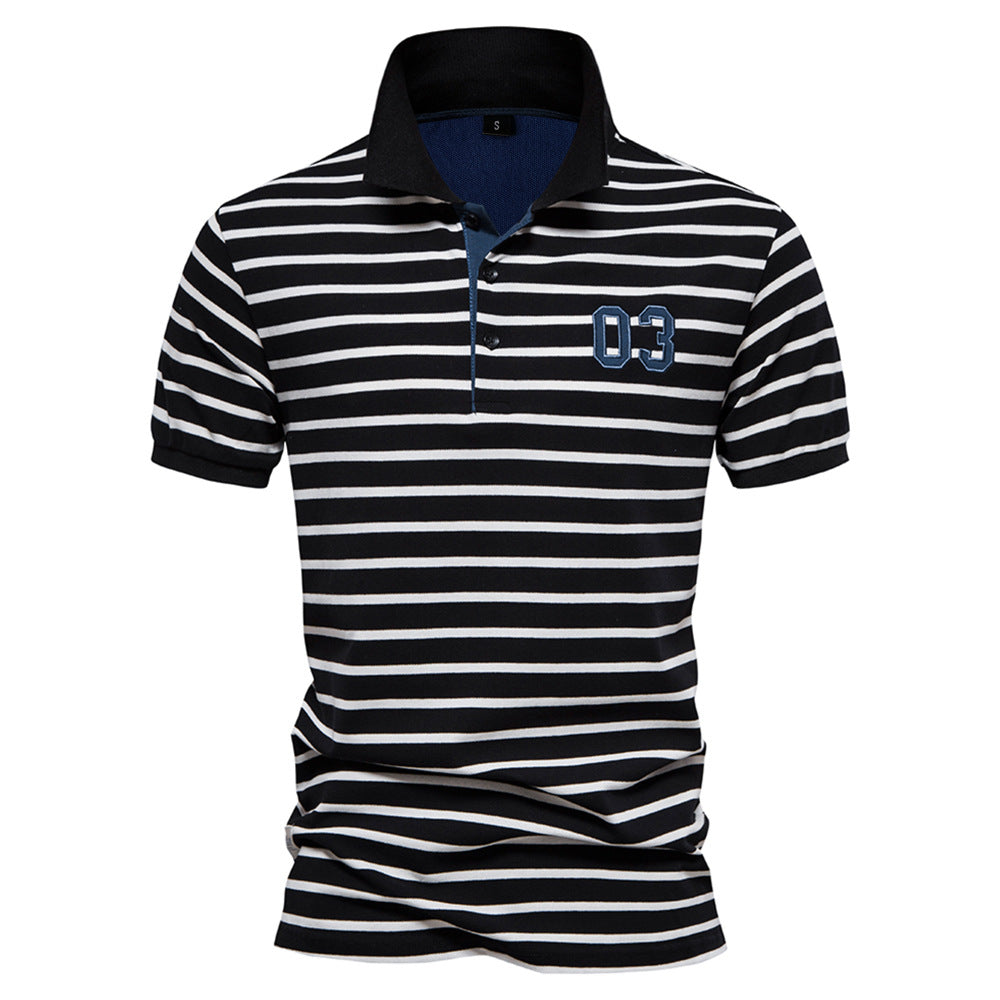 Herren Polo-Shirt mit modischem Streifenmuster und bequemem Schnitt EB