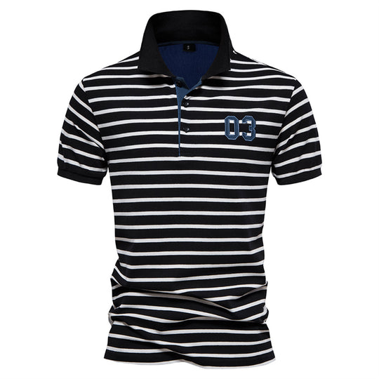 Herren Polo-Shirt mit modischem Streifenmuster und bequemem Schnitt EB