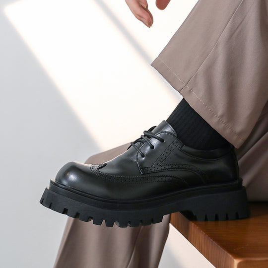 Damen elegante Schnürschuhe mit robustem Profil und durchgehender Gummisohle EB
