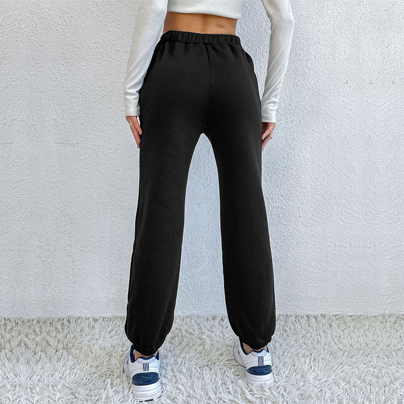 Damen Freizeithose mit buntem Schmetterlingsdruck und elastischem Bund EB