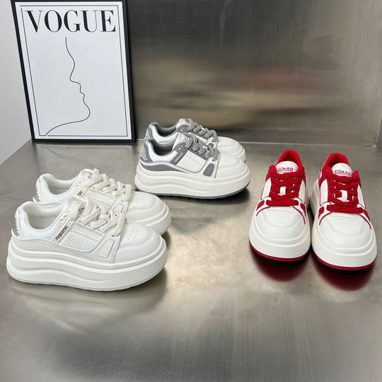 Damen modische Plateau-Sneaker mit atmungsaktiver Struktur und dämpfendem Fußbett EB