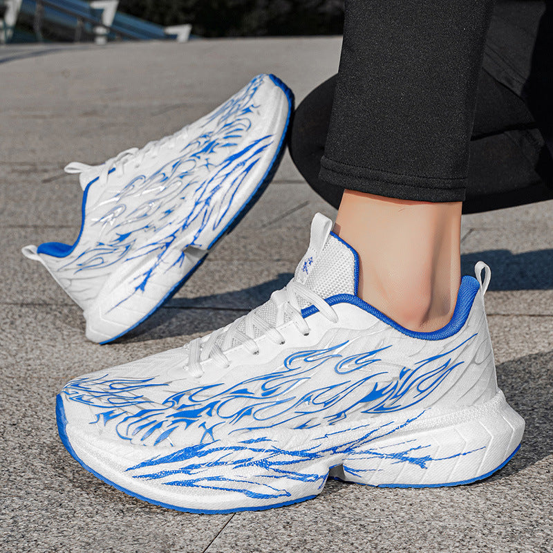 Damen Sportliche Sneaker mit stylishem Flame-Design und atmungsaktiver Mesh-Oberfläche EB