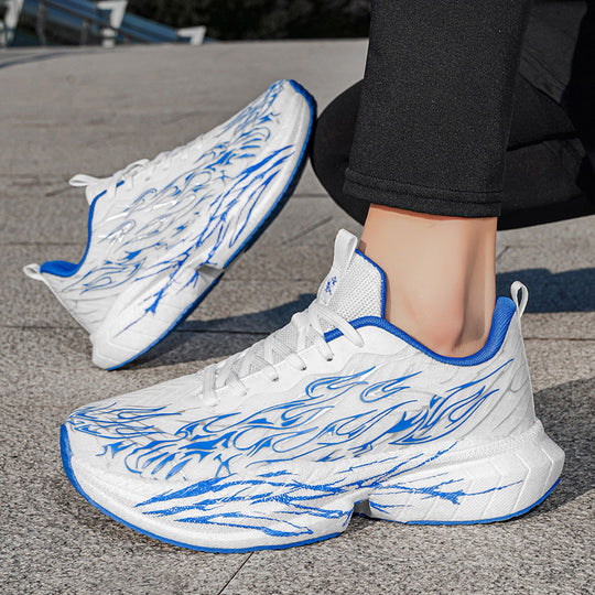 Damen Sportliche Sneaker mit stylishem Flame-Design und atmungsaktiver Mesh-Oberfläche EB