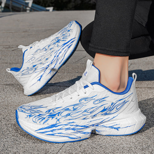 Damen Sportliche Sneaker mit stylishem Flame-Design und atmungsaktiver Mesh-Oberfläche EB