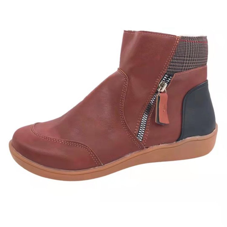 Damen  knöchelhohe Stiefelette mit seitlichem Reißverschluss, gepolstertem Komfortfußbett und flexibler Leichtsohle EB